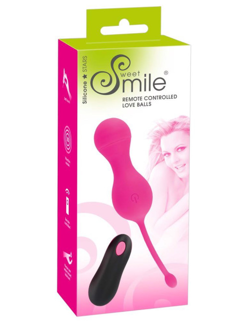 Sweet Smile RC Love Balls - Kulki wibracyjne z pilotem, wodoodporne, zestaw duo
