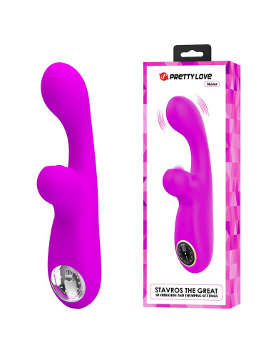 PRETTY LOVE Skylar Purple – zabawki, wibrator króliczek, 10 funkcji wibracji, 10 funkcji stymulacji, 9 prędkości, USB, silikon