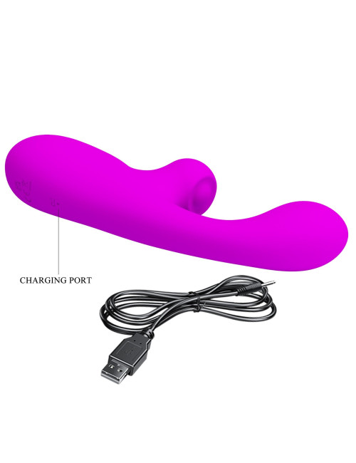 PRETTY LOVE Skylar Purple – zabawki, wibrator króliczek, 10 funkcji wibracji, 10 funkcji stymulacji, 9 prędkości, USB, silikon