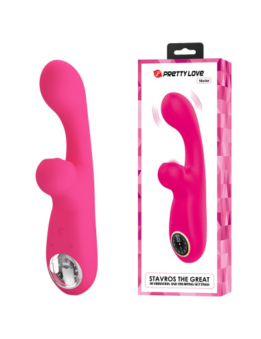 PRETTY LOVE Skylar Pink – Króliczek wibrator silikonowy, 10 trybów pulsacji, 10 wibracji, 9 prędkości, USB ładowanie