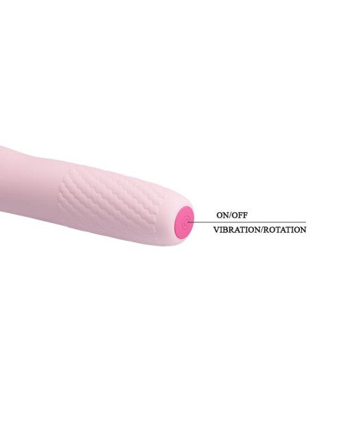 PRETTY LOVE Burke Mini wibrator silikonowy - 4x wibracje, 4x obroty, funkcja pamięci