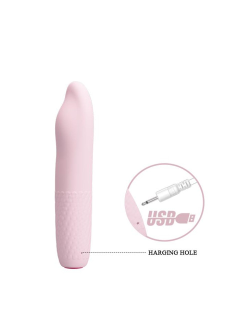 PRETTY LOVE Burke Mini wibrator silikonowy - 4x wibracje, 4x obroty, funkcja pamięci