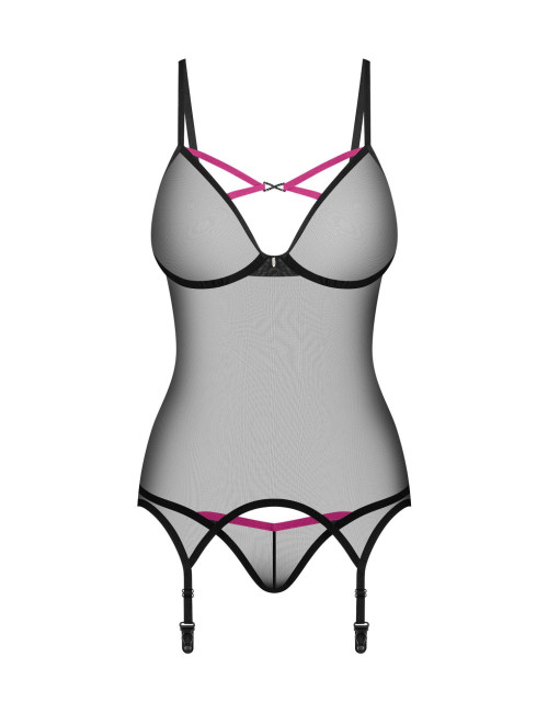 Obsessive Novenes Czarny Gorset i Stringi XS/S