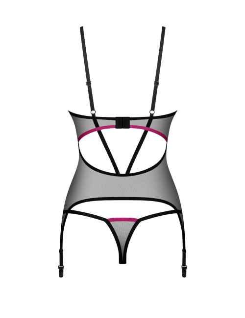 Obsessive Novenes Czarny Gorset i Stringi XS/S