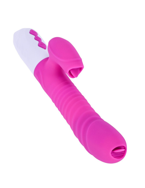 Wibrator silikonowy USB z grzaniem i 7 trybami – ruch posuwisto-zwrotny, rotacja, fioletowy