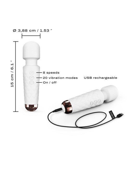 DORCEL MINI WANDERFUL WHITE - Wibrator, Masażer, Zabawka intymna, Przenośny 15 cm, USB