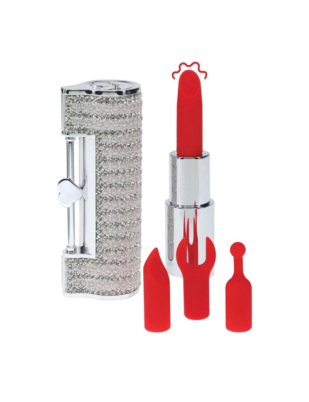 Angel Lipstick Vibrator Mini z 4 wymiennymi końcówkami Zabawka erotyczna, mini wibrator kosmetyczny