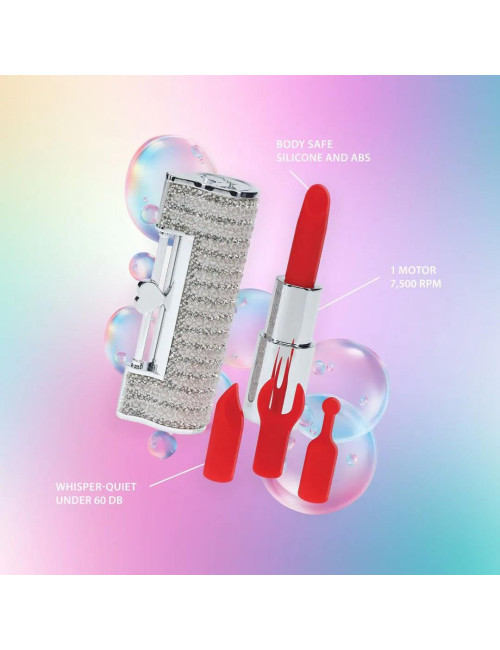 Angel Lipstick Vibrator Mini z 4 wymiennymi końcówkami Zabawka erotyczna, mini wibrator kosmetyczny