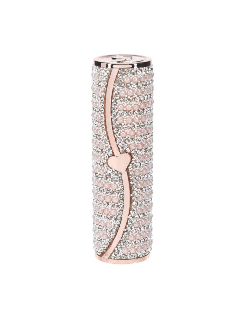 Różowy mini wibrator szminka z 4 końcówkami Loveline Candy
