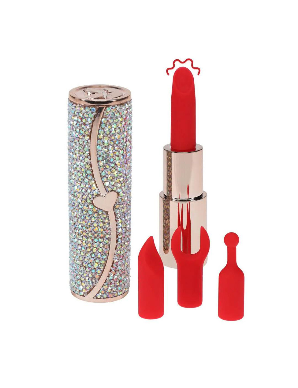 Iridescent mini wibrator szminka z 4 końcówkami Loveline Sparkle
