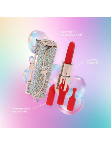 Sparkle - Lipstick Vibrator with 4 Attachments - Iridescent