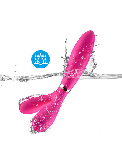 Y-Wand Pink - Wibrator 2 ramiona, 9 trybów, wodoodporny, silikon medyczny – Zabawki, Wibratory