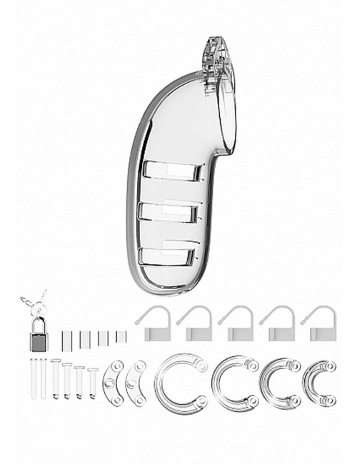 Model 06 Chastity 5.5 - Pas Cnoty Klatka Erekcyjna Transparentna