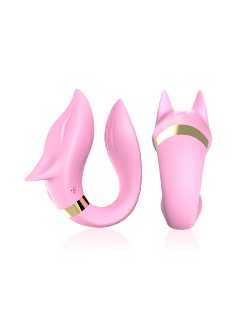 Fox Light Pink Wibrator silikonowy - 9 trybów, wodoodporny, stymulatory dla par | Zabawki erotyczne