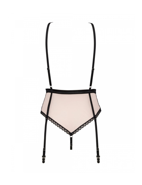 Obsessive Koronkowe Body z Pasem do Pończoch S/M