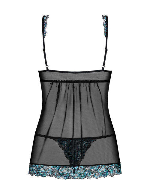 Obsessive Amanta Turkusowa Babydoll i Stringi S/M