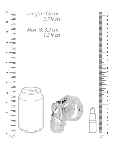 Model 25 - Chastity Cage - 3.5'' / 9 cm - Transparent