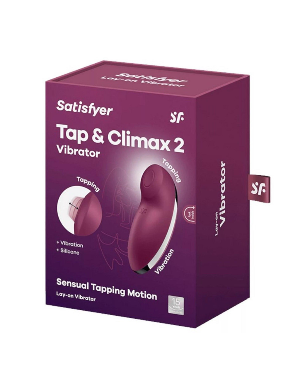 Tap & Climax 2 Red - Wibrator z podwójną stymulacją i funkcją stukania - silikon medyczny IPX7