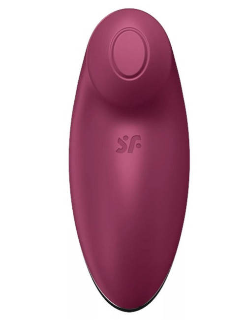 Tap & Climax 2 Red - Wibrator z podwójną stymulacją i funkcją stukania - silikon medyczny IPX7