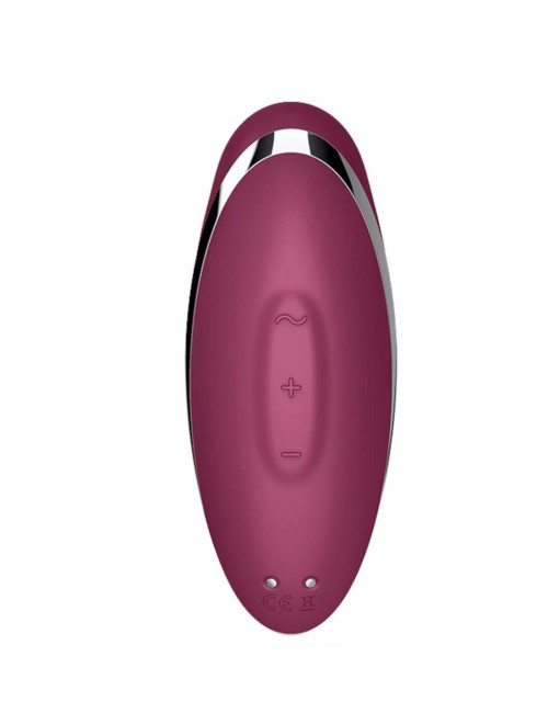 Tap & Climax 2 Red - Wibrator z podwójną stymulacją i funkcją stukania - silikon medyczny IPX7