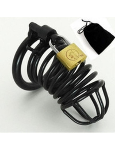 Prison Break Black – Pas Cnoty BDSM 40 mm z Zamkiem – Penis Plug