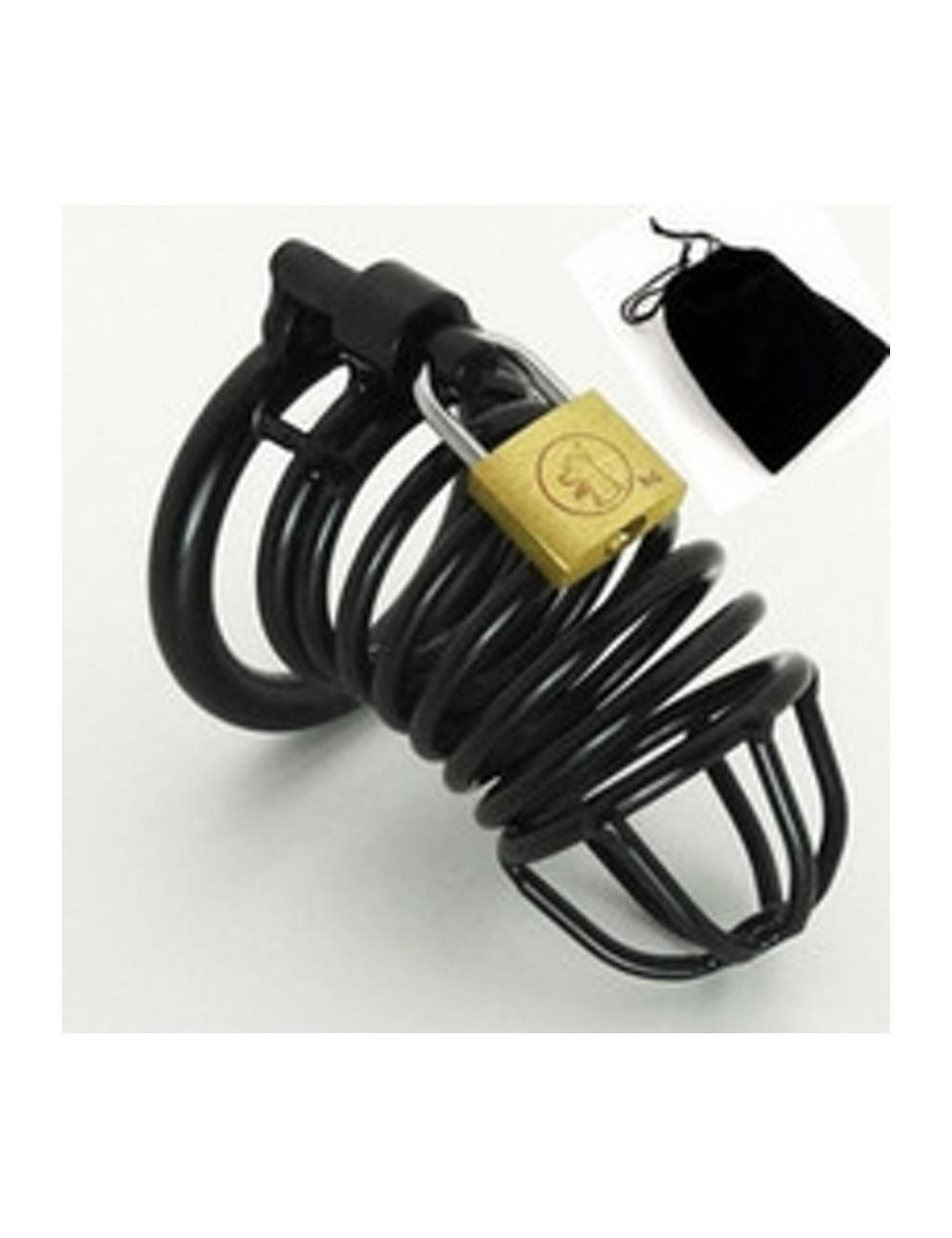 Prison Break Black – Pas Cnoty BDSM 40 mm z Zamkiem – Penis Plug