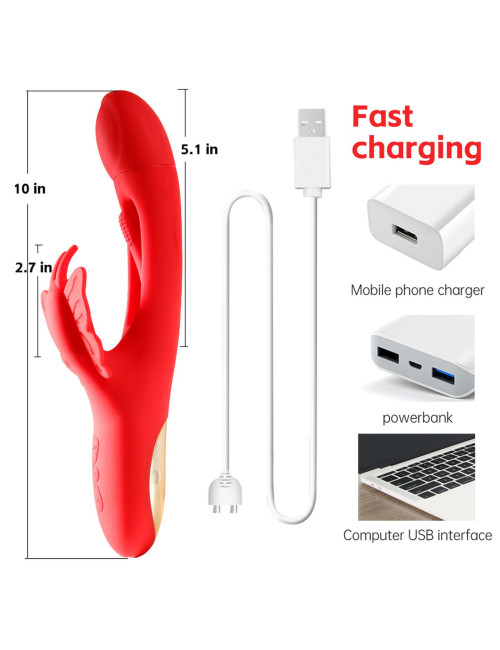 Butterfuly Dual Flicking Vibrator - Wibrator Motylek, Zabawki i Stymulatory