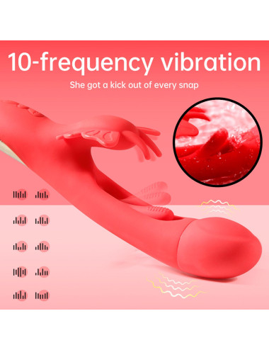 Butterfuly dual flicking vibrator