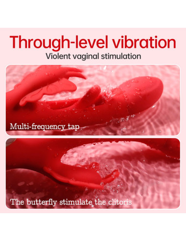 Butterfuly dual flicking vibrator