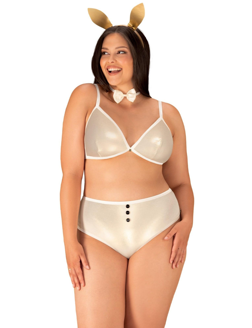 Obsessive Neo Goldes Kostium 2XL/3XL Złote Dodatki
