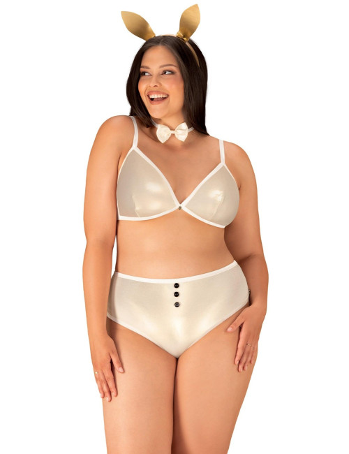 Obsessive Neo Goldes Kostium 2XL/3XL Złote Dodatki
