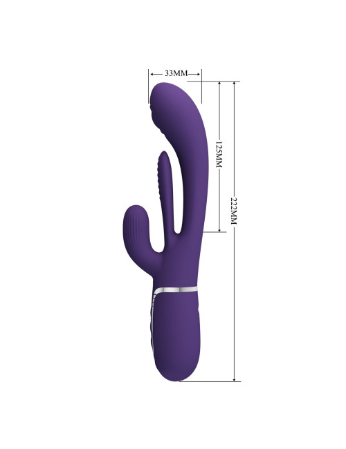 PRETTY LOVE Shonia Dark Purple - Króliczek Wibrator z 7 Funkcjami Pulsacji i Wibracji
