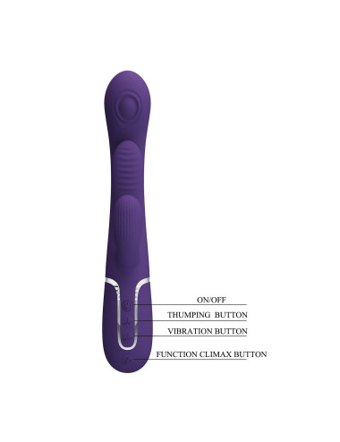 PRETTY LOVE - Shonia Dark Purple, Twinkled Tenderness, 7 thumping functions 7 vibration functions
