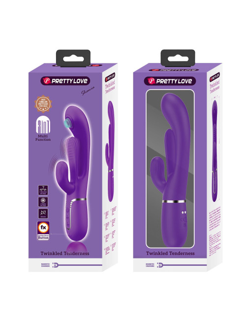 PRETTY LOVE Shonia Dark Purple - Króliczek Wibrator z 7 Funkcjami Pulsacji i Wibracji