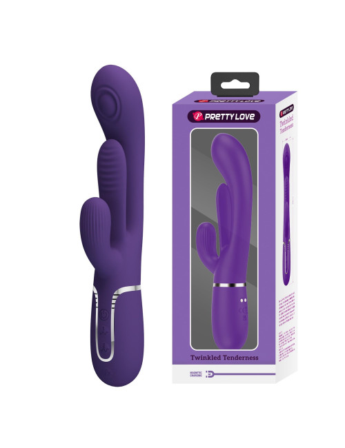 PRETTY LOVE Shonia Dark Purple - Króliczek Wibrator z 7 Funkcjami Pulsacji i Wibracji