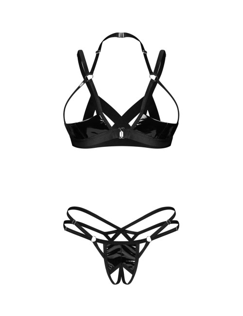 Obsessive Keira Lise - Otwarty komplet bielizny 2-częściowy L/XL