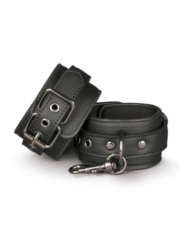 Kajdanki-Black Leather Handcuffs