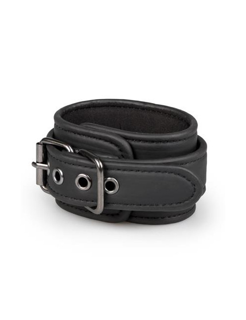 Kajdanki czarne skórzane PU - BDSM, regulowane 11-28 cm, dla par