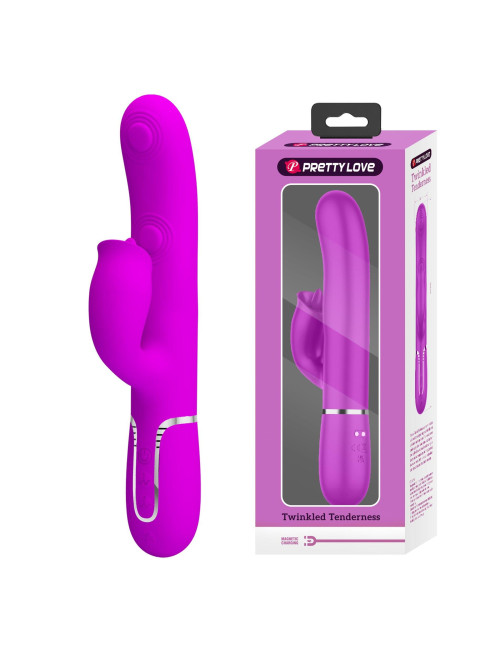 PRETTY LOVE Gigi Purple - Wibrator Króliczek z 7 trybami stymulacji i lizania, silikonowy, wodoodporny