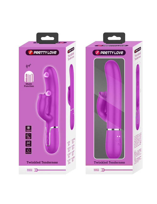 PRETTY LOVE Gigi Purple - Wibrator Króliczek z 7 trybami stymulacji i lizania, silikonowy, wodoodporny