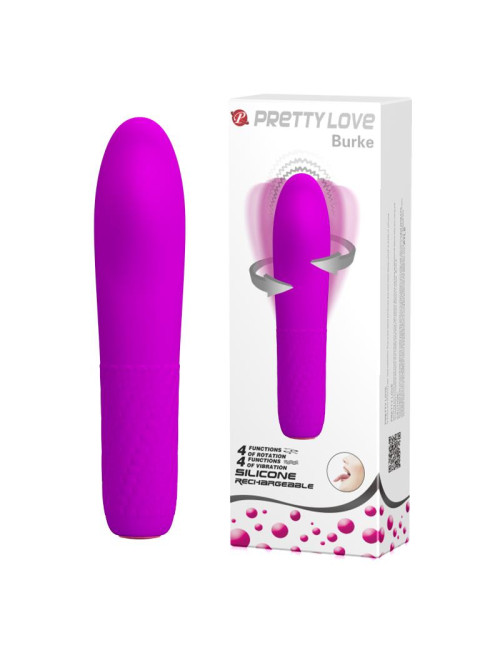 PRETTY LOVE BURKE Mini Wibrator - 4 tryby wibracji, 4 obroty, pamięć funkcji
