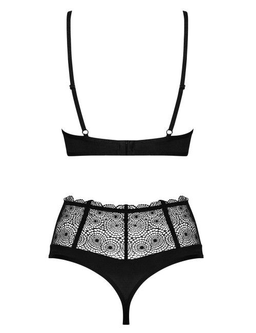 Komplet Bielizny Obsessive Sharlotte Czarny XXL