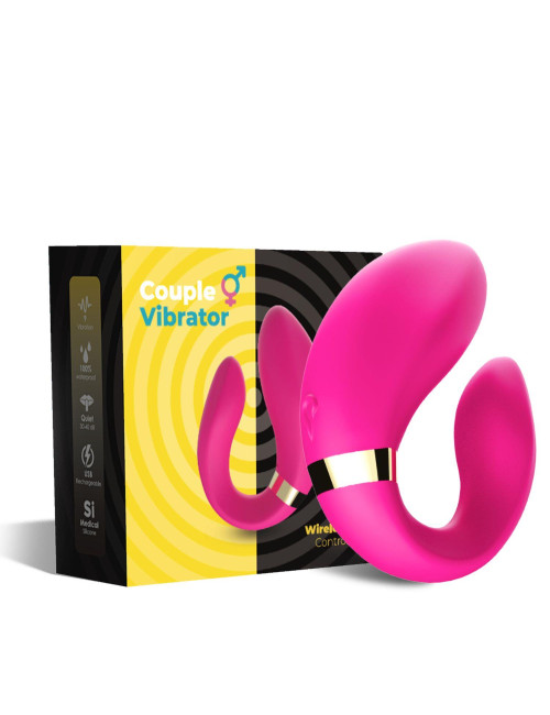 Crescent Light Pink – Wibrator silikonowy dla par, 9 trybów, wodoodporny, ergonomiczny