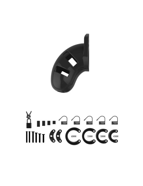 ManCage Model 13 Czarny Pas Cnoty z Poliwęglanu 6,5 cm