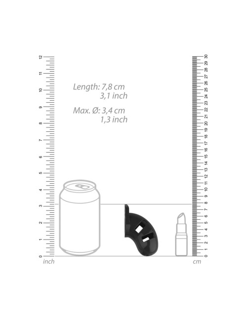 ManCage Model 13 Czarny Pas Cnoty z Poliwęglanu 6,5 cm