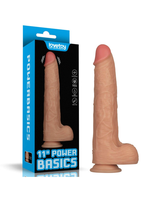 Power Basics Cock – 11-calowy Realistyczny Wibrator, 10 Trybów, Wodoodporny, Zabawki Eroticzne