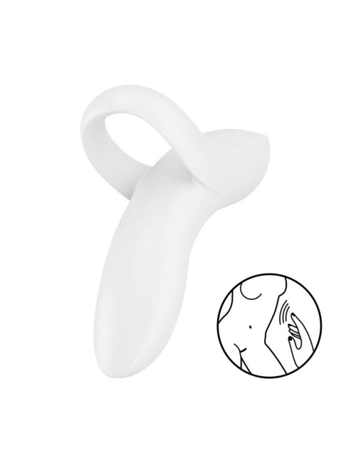 Bold Lover White – wibrator na palec, nakładka na palce, zabawki erotyczne, silikon medyczny, IPX7
