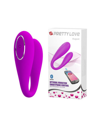 PRETTY LOVE August USB Bluetooth 12-funkcyjny wibrator silikonowy z aplikacją - wodoodporny