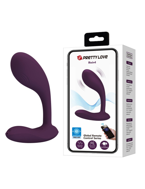 PRETTY LOVE Baird Purple – Wibrator z Aplikacją, Zabawki Wibratory 12 Trybów Wibracji