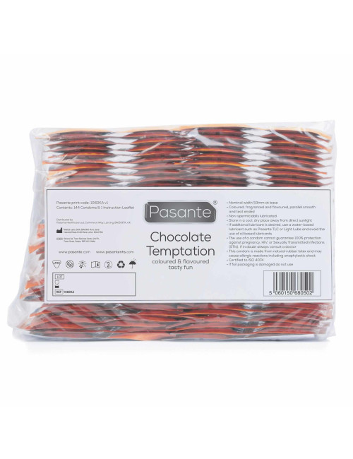 Pasante Chocolate Temptation - Prezerwatywy smakowe Czekoladowe 144 szt. Afrodyzjaki